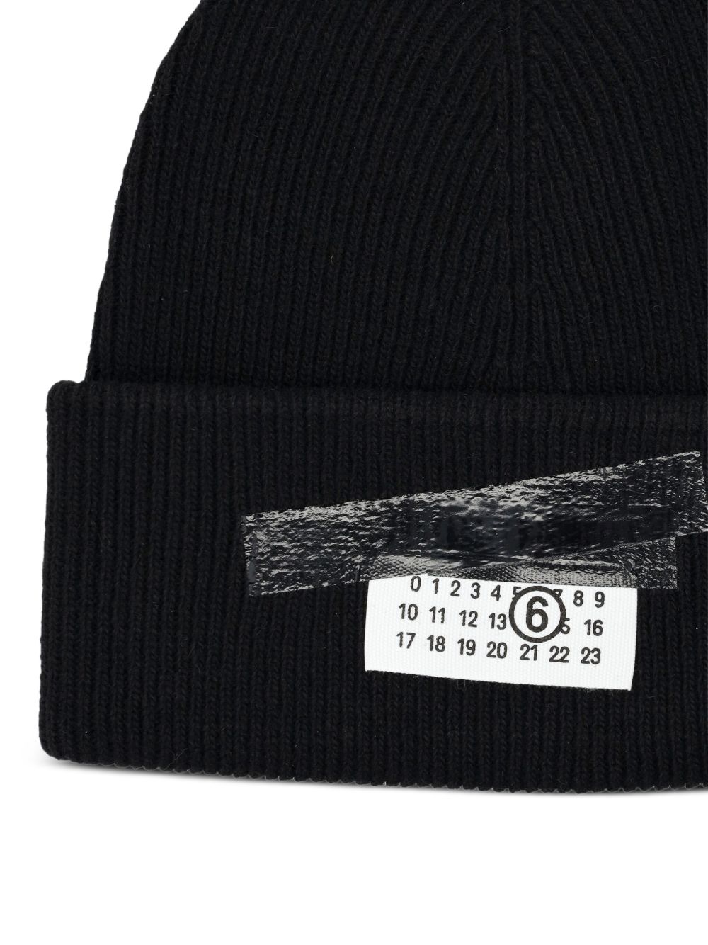 ribbed tape cotton beanie
