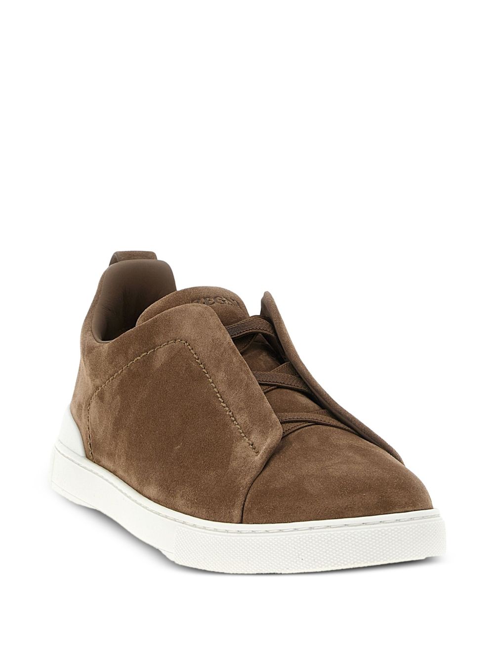 triple-stitch suede sneakers