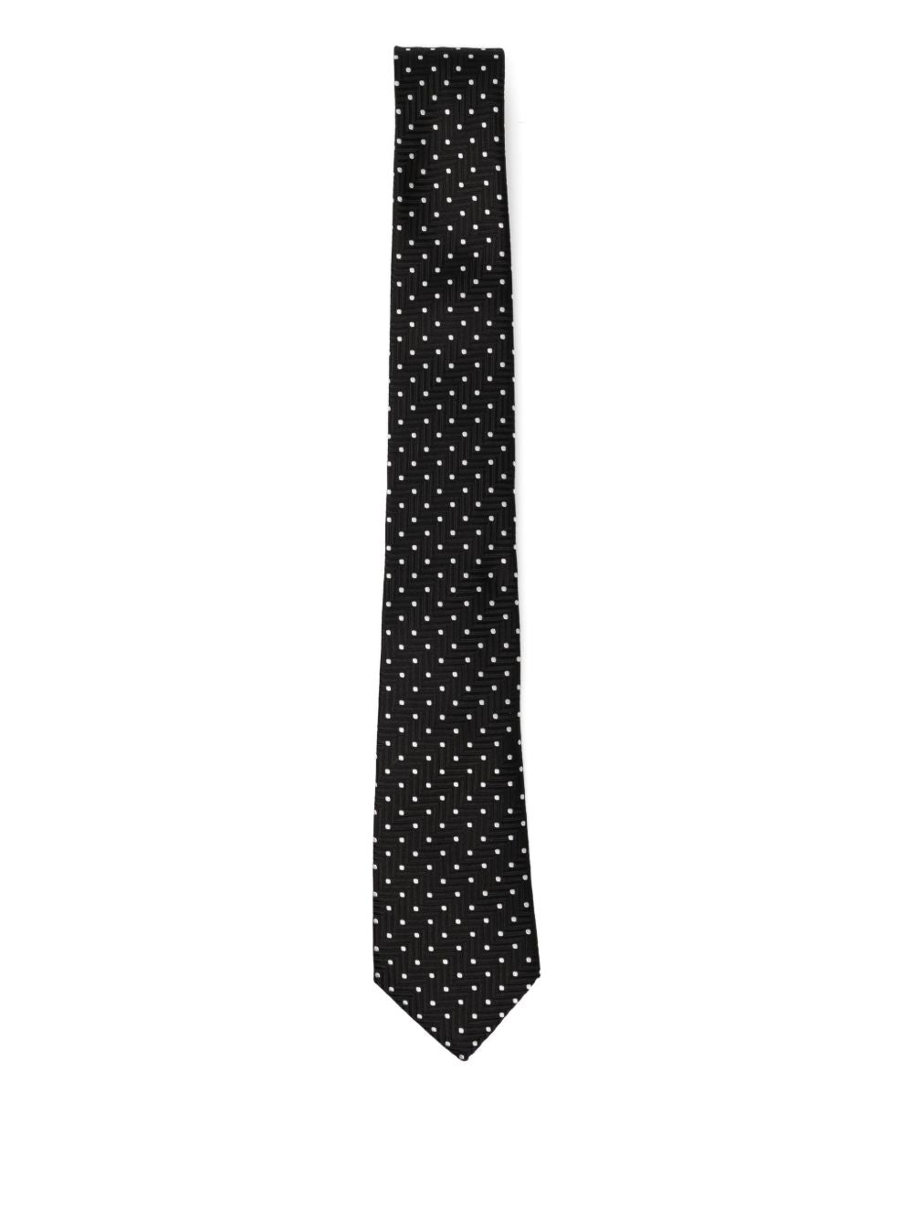 dot-print silk tie