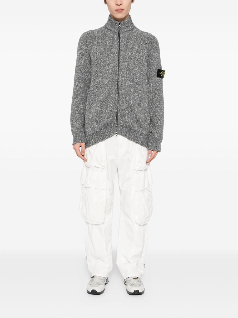 logo-patch cardigan