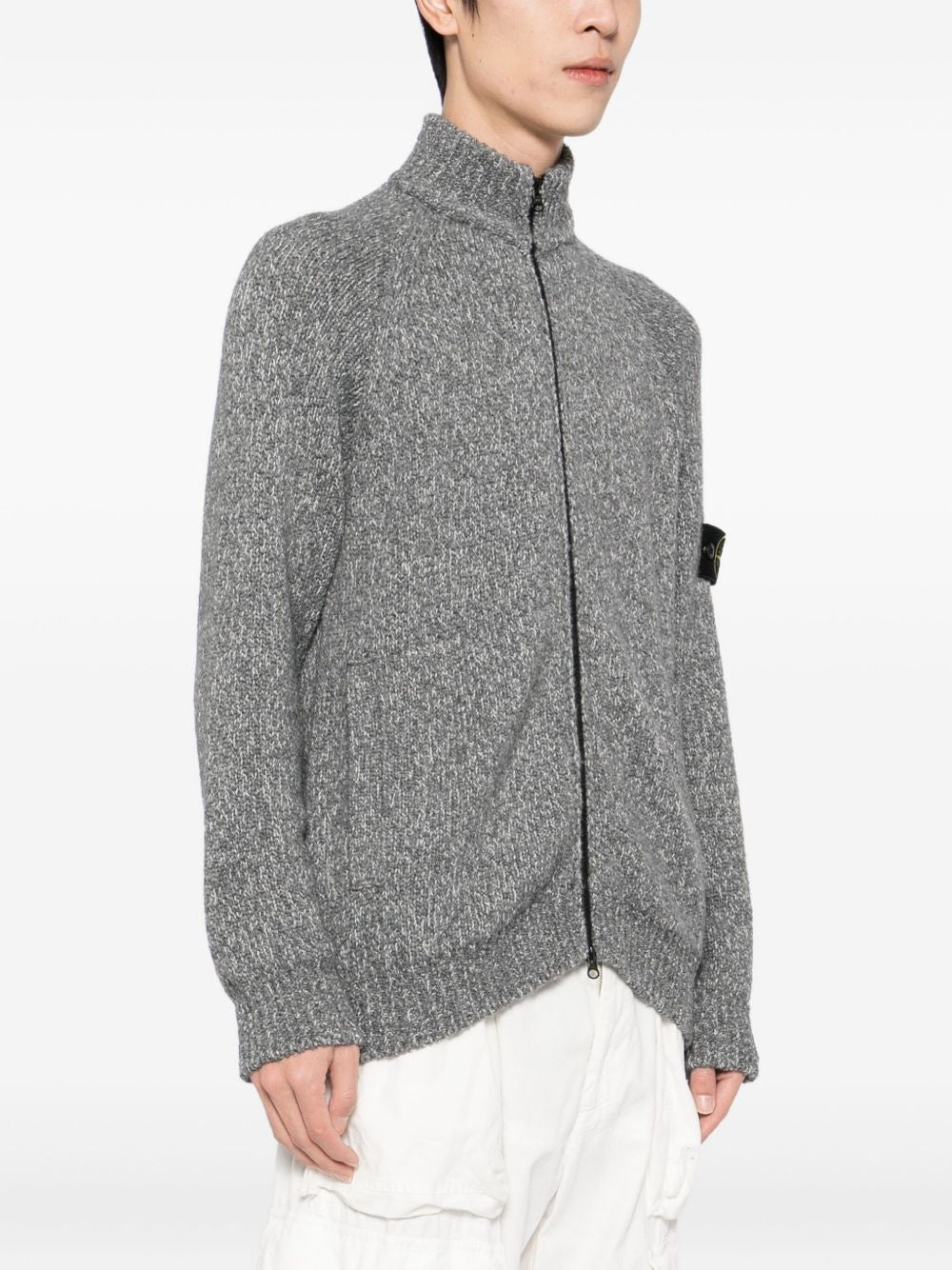 logo-patch cardigan