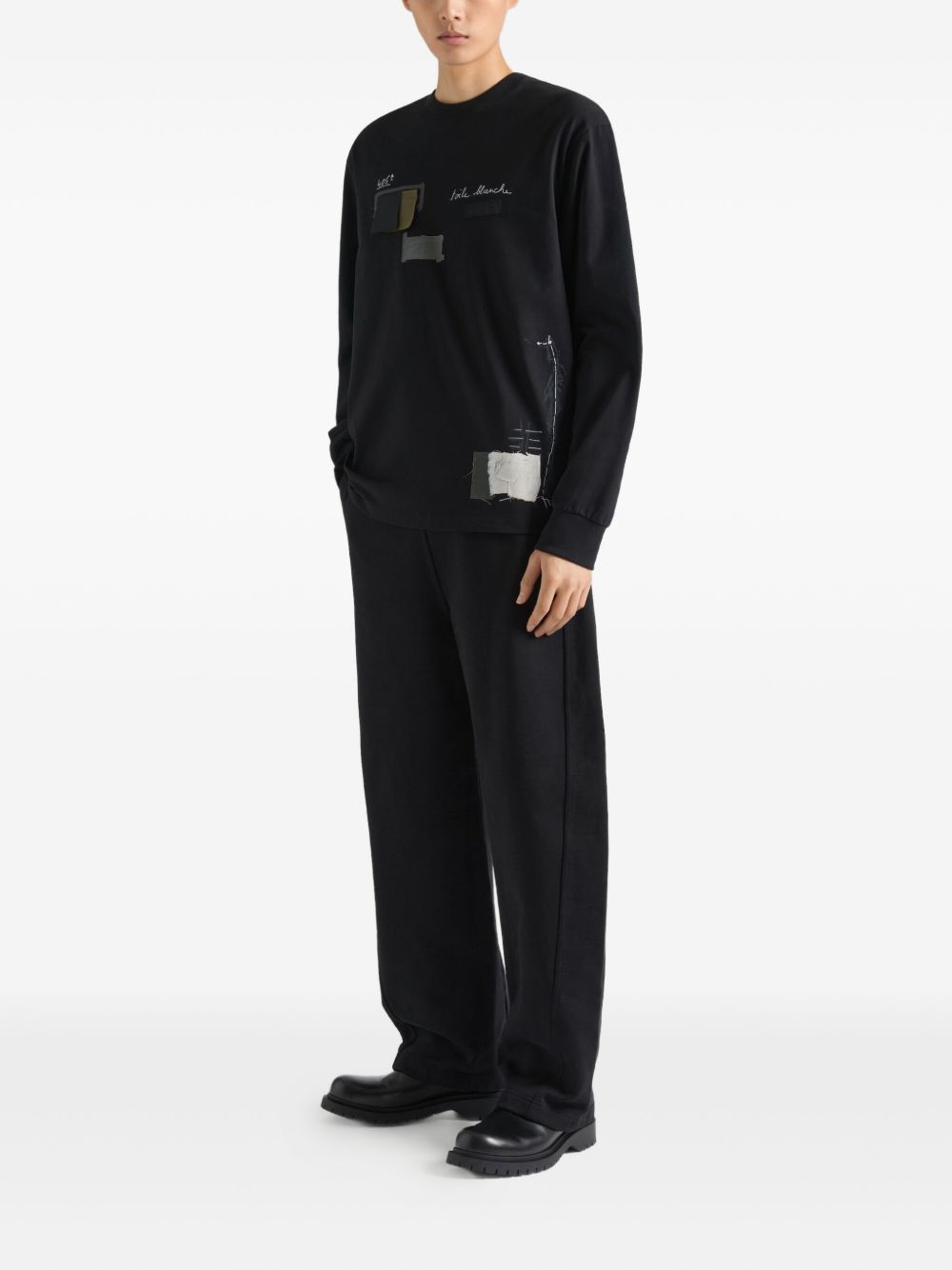 patchwork long-sleeve T-shirt