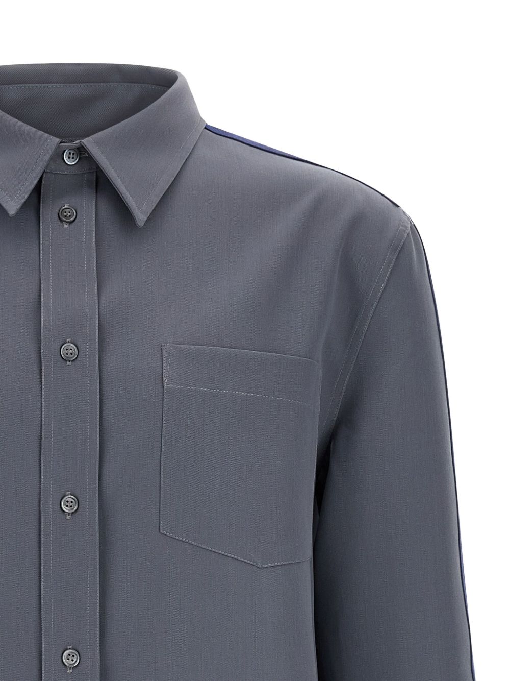 stripe-detail virgin wool shirt
