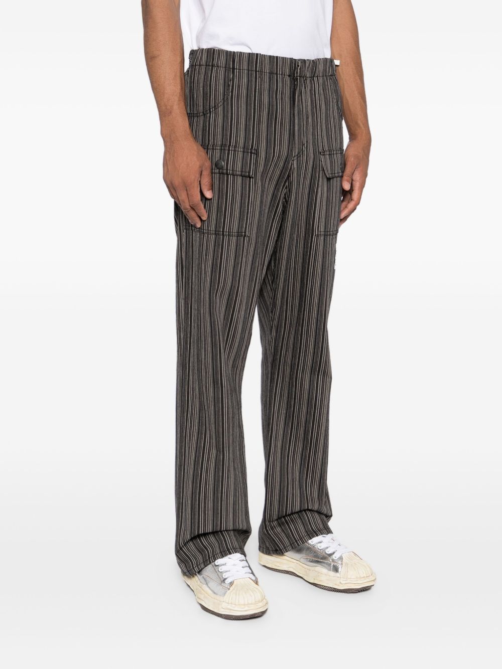 logo-patched straight-leg pants