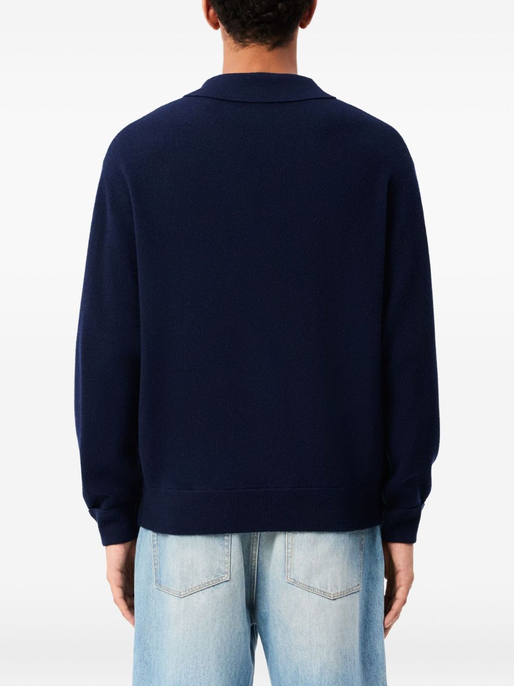 long sleeve wool polo shirt