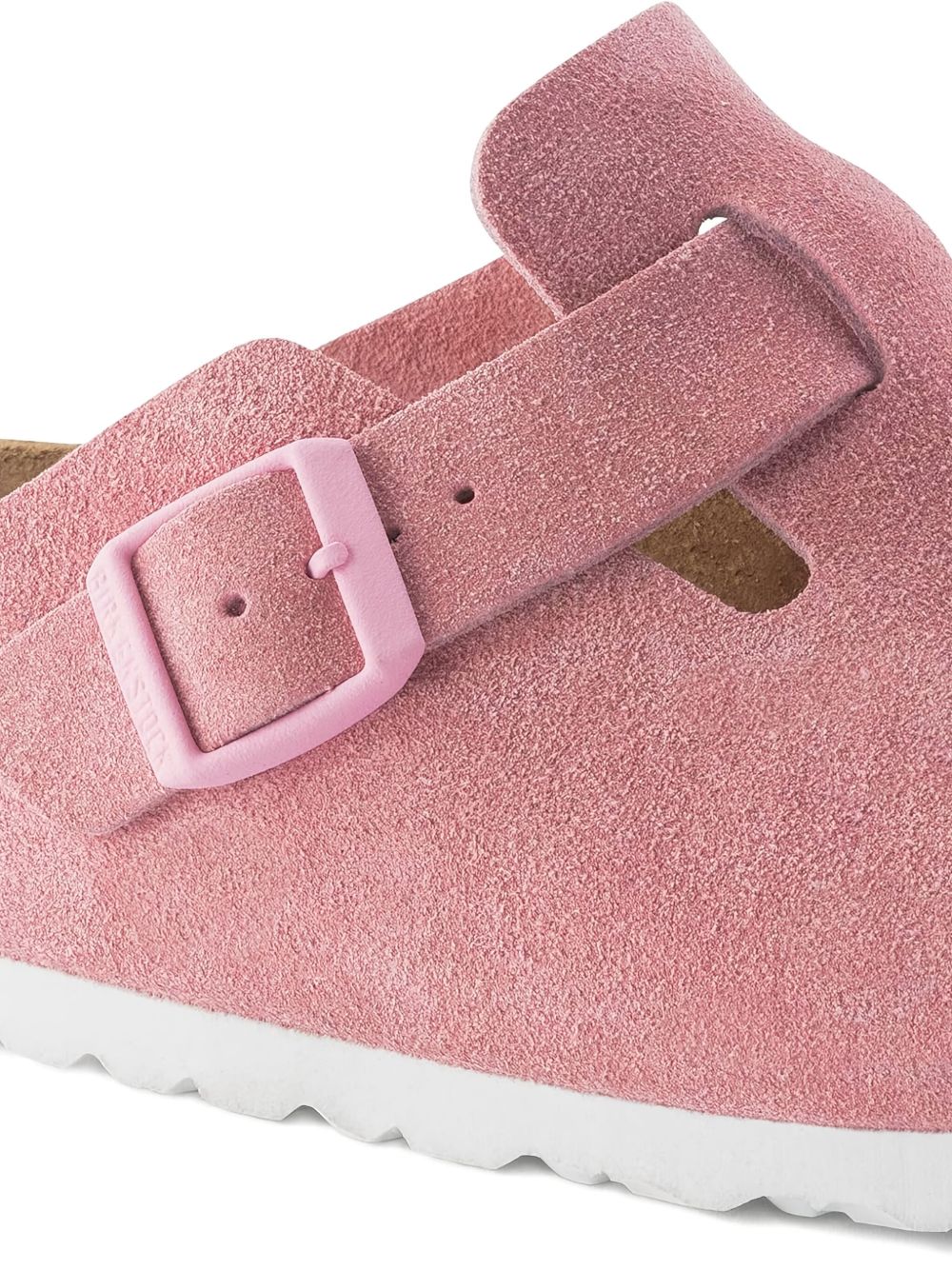 Boston buckle suede mules
