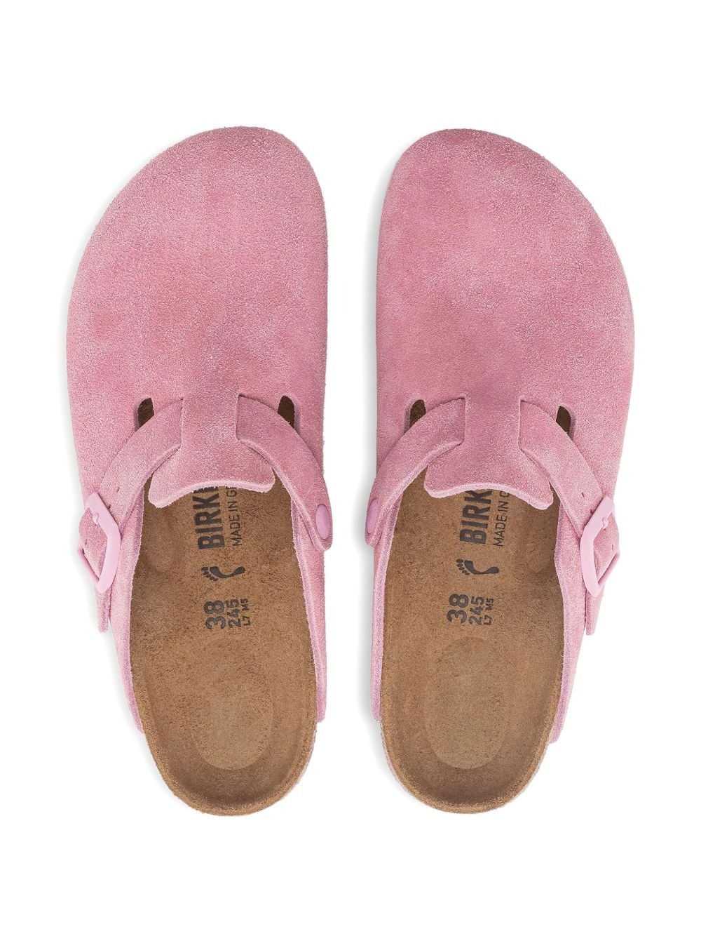 Boston buckle suede mules
