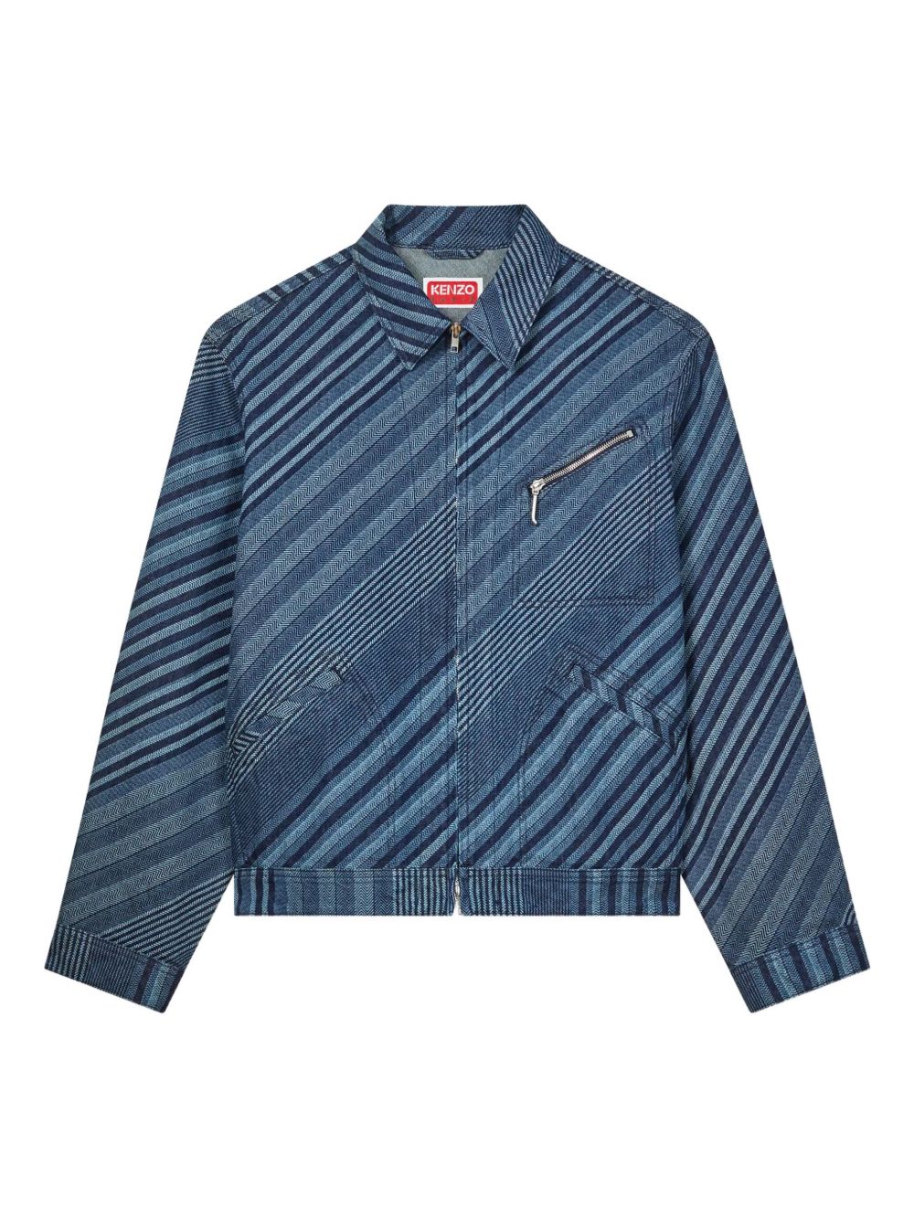 Diagonal Stripe cotton jacket