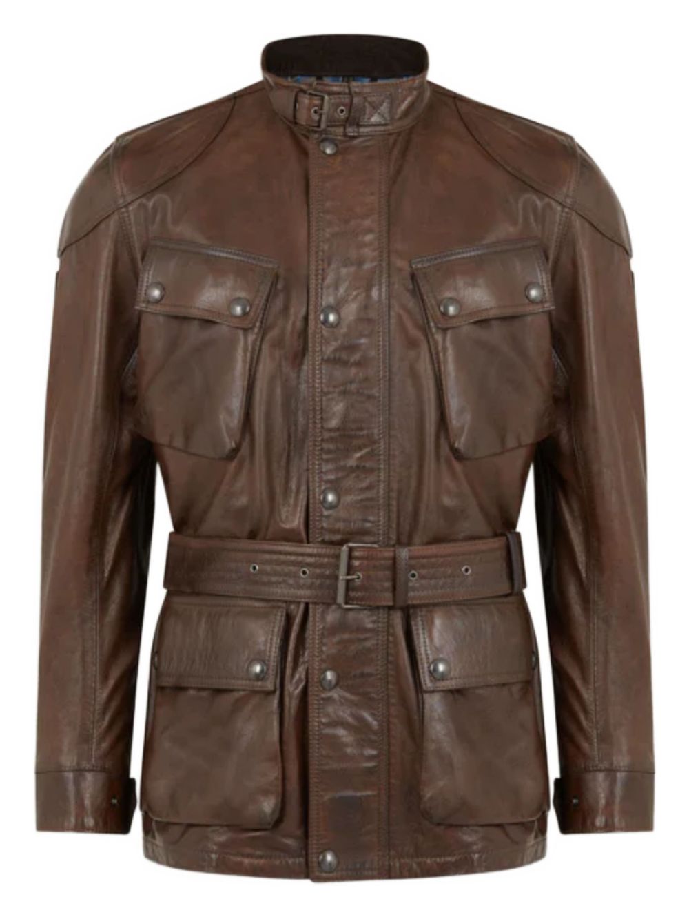 Trialmaster belted leather jacket