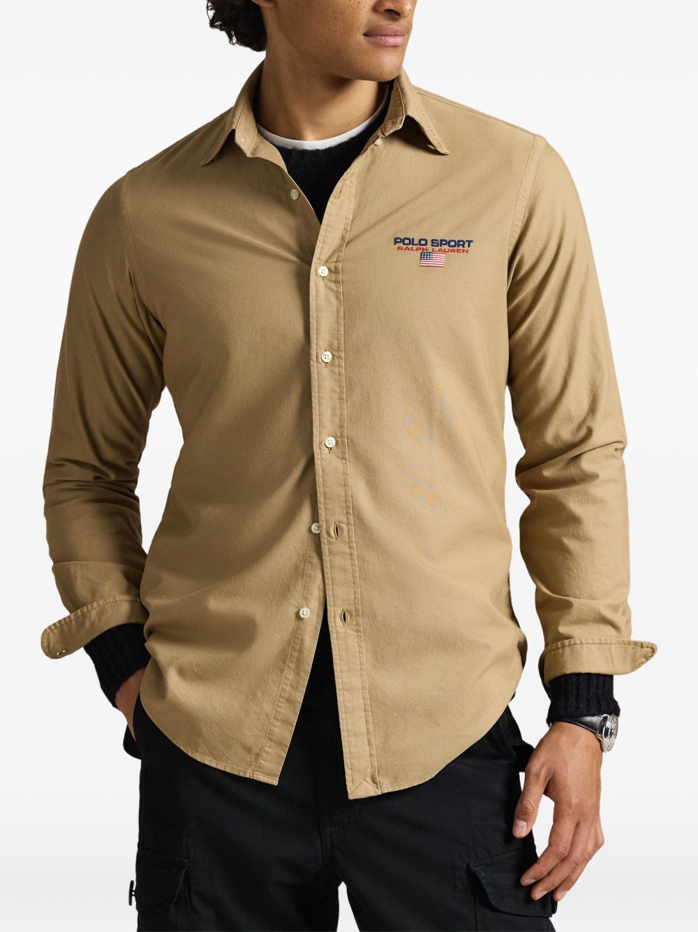 garment dyed long-sleeve sport shirt
