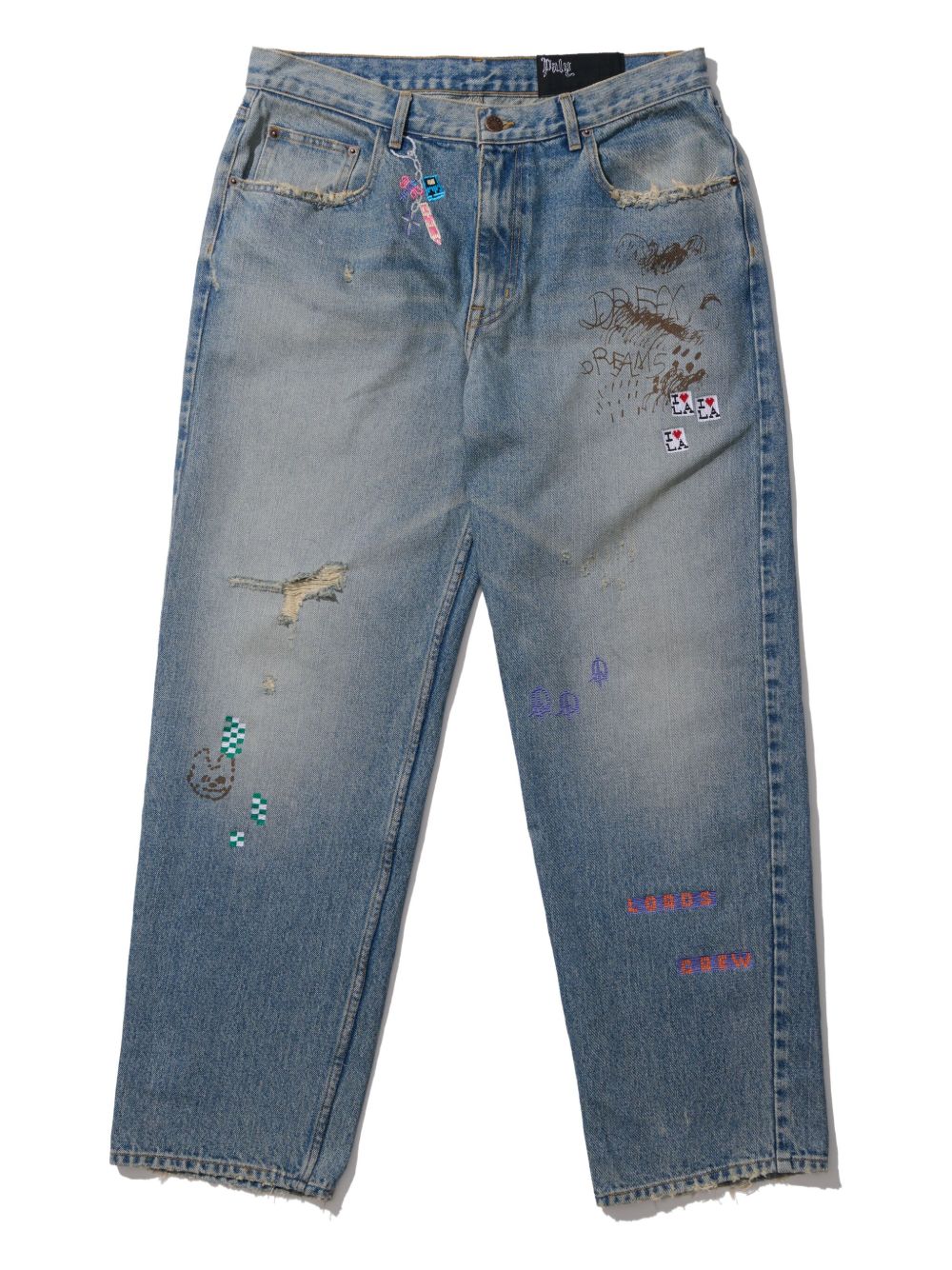 distressed Paly trousers
