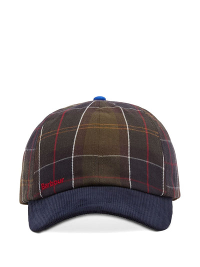 Tartan-Pattern Corduroy Cap