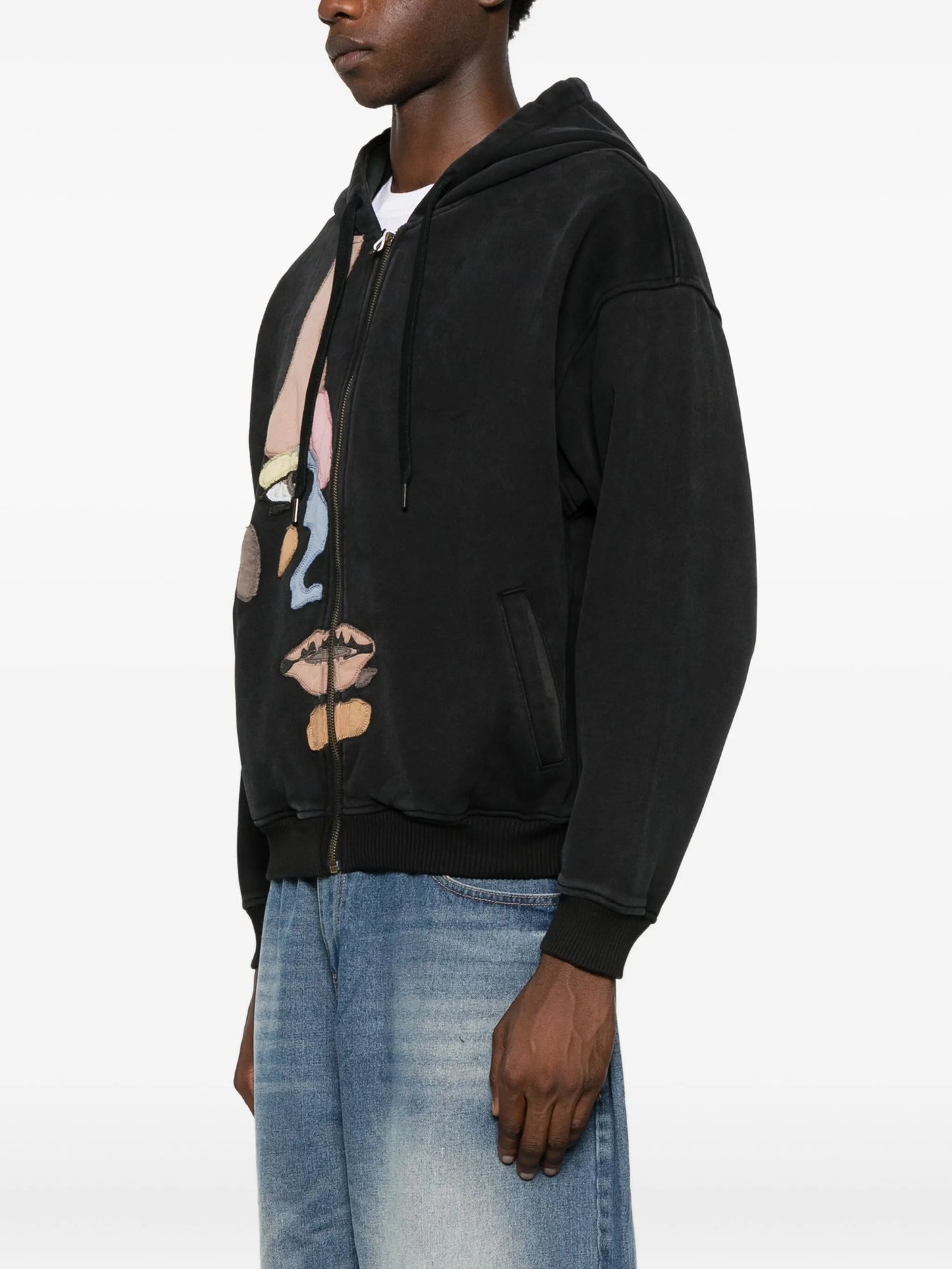 Appliqué Detail Zip-up Hoodie