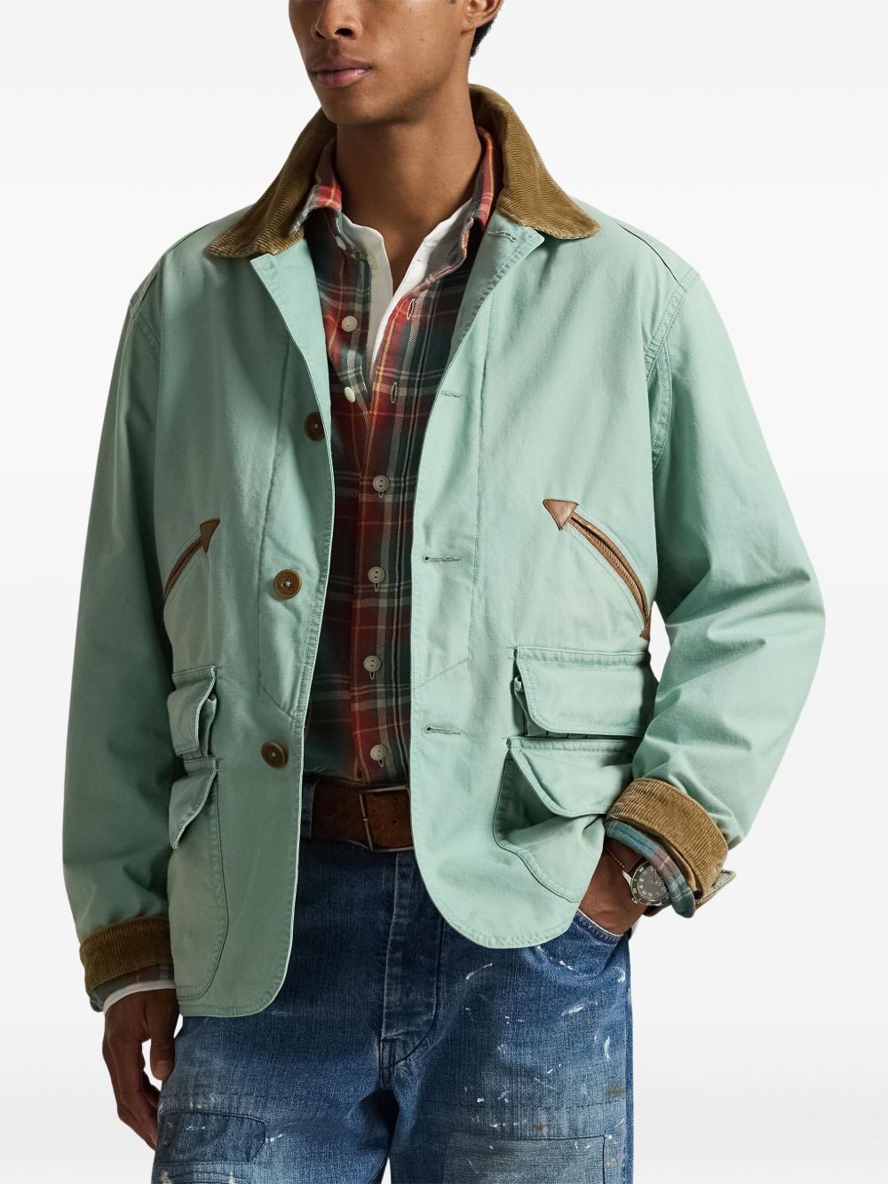 corduroy-collar military jacket