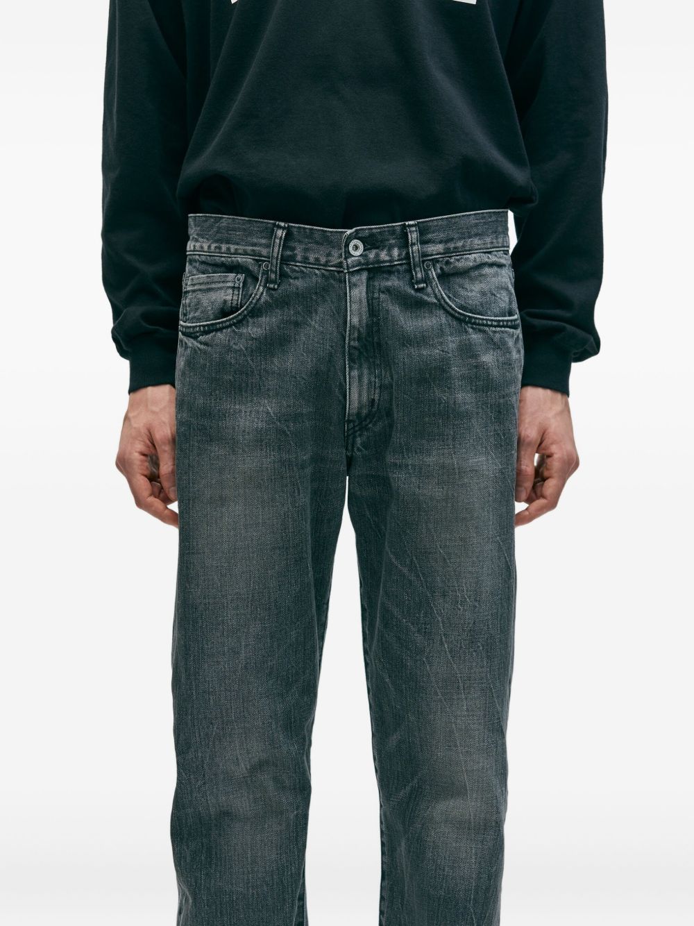 washed-effect five-pocket jeans