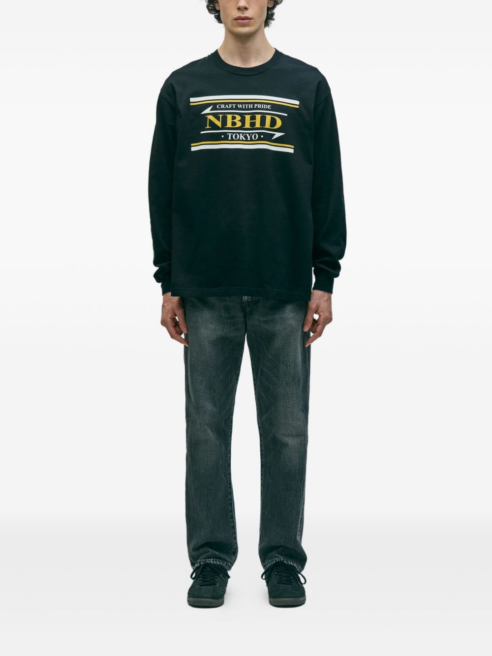 washed-effect five-pocket jeans