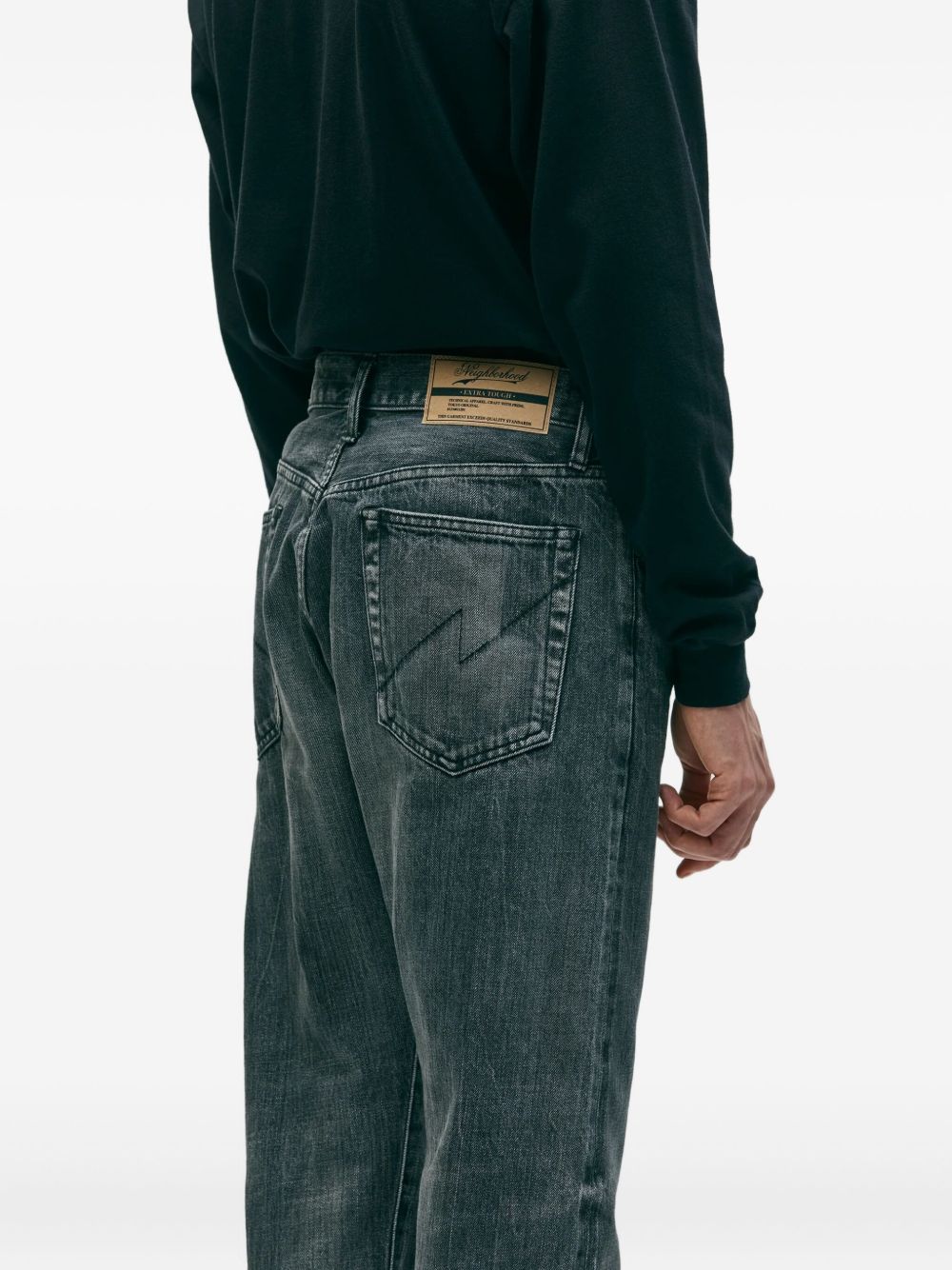 washed-effect five-pocket jeans