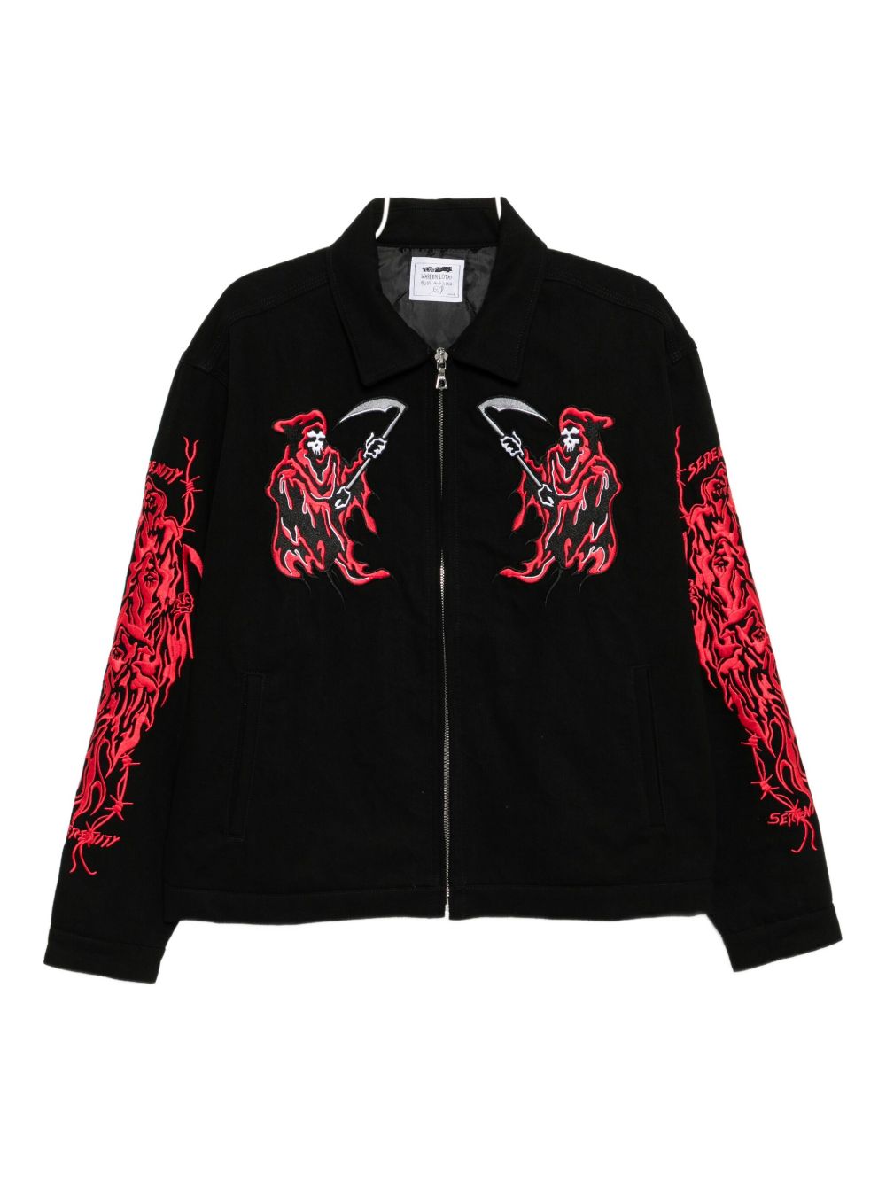 graphic-embroidered jacket