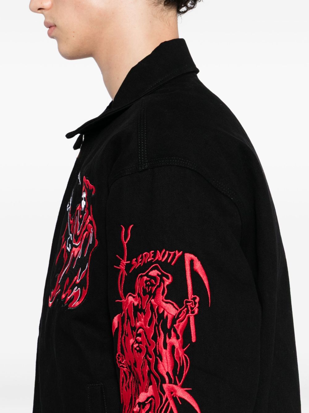 graphic-embroidered jacket