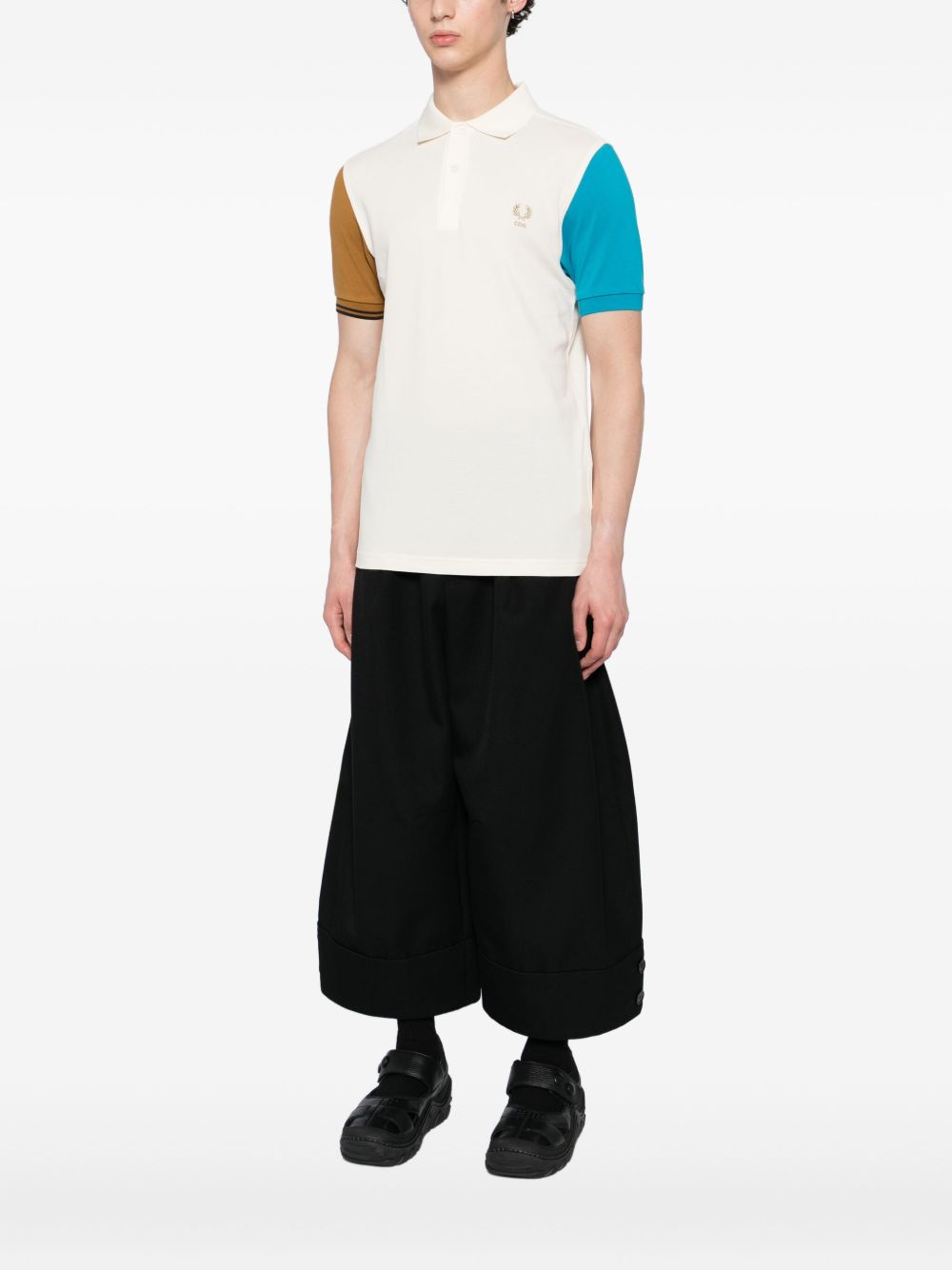 x Fred Perry colour-block short-sleeve polo shirt