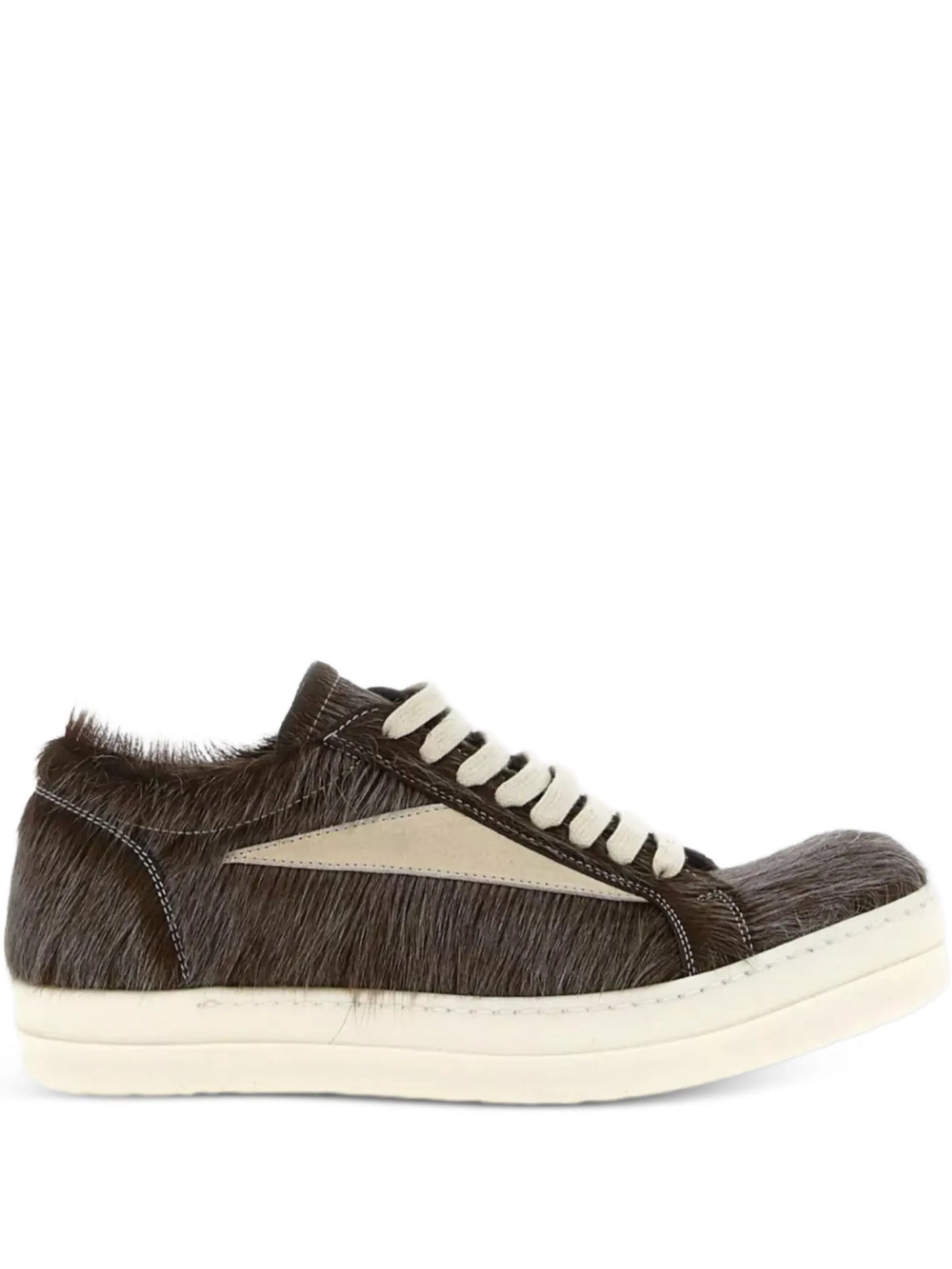 Leather Fur-Appliqué Sneakers