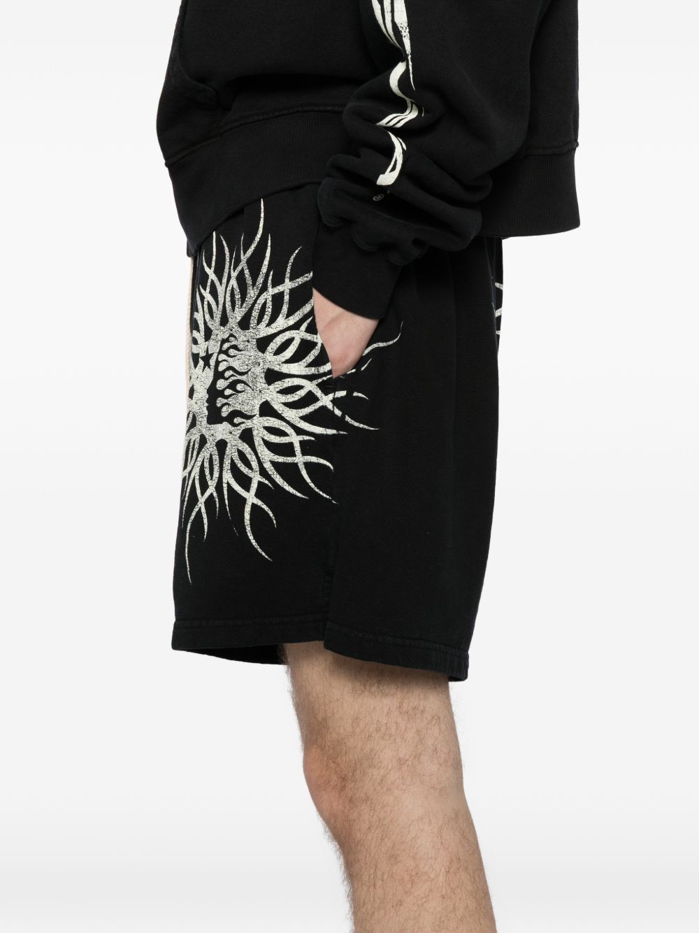graphic-print cotton shorts