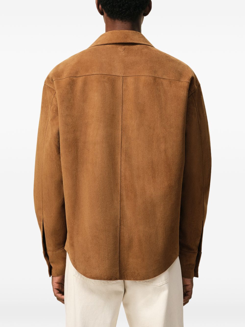 goat suede buttoned overshirt