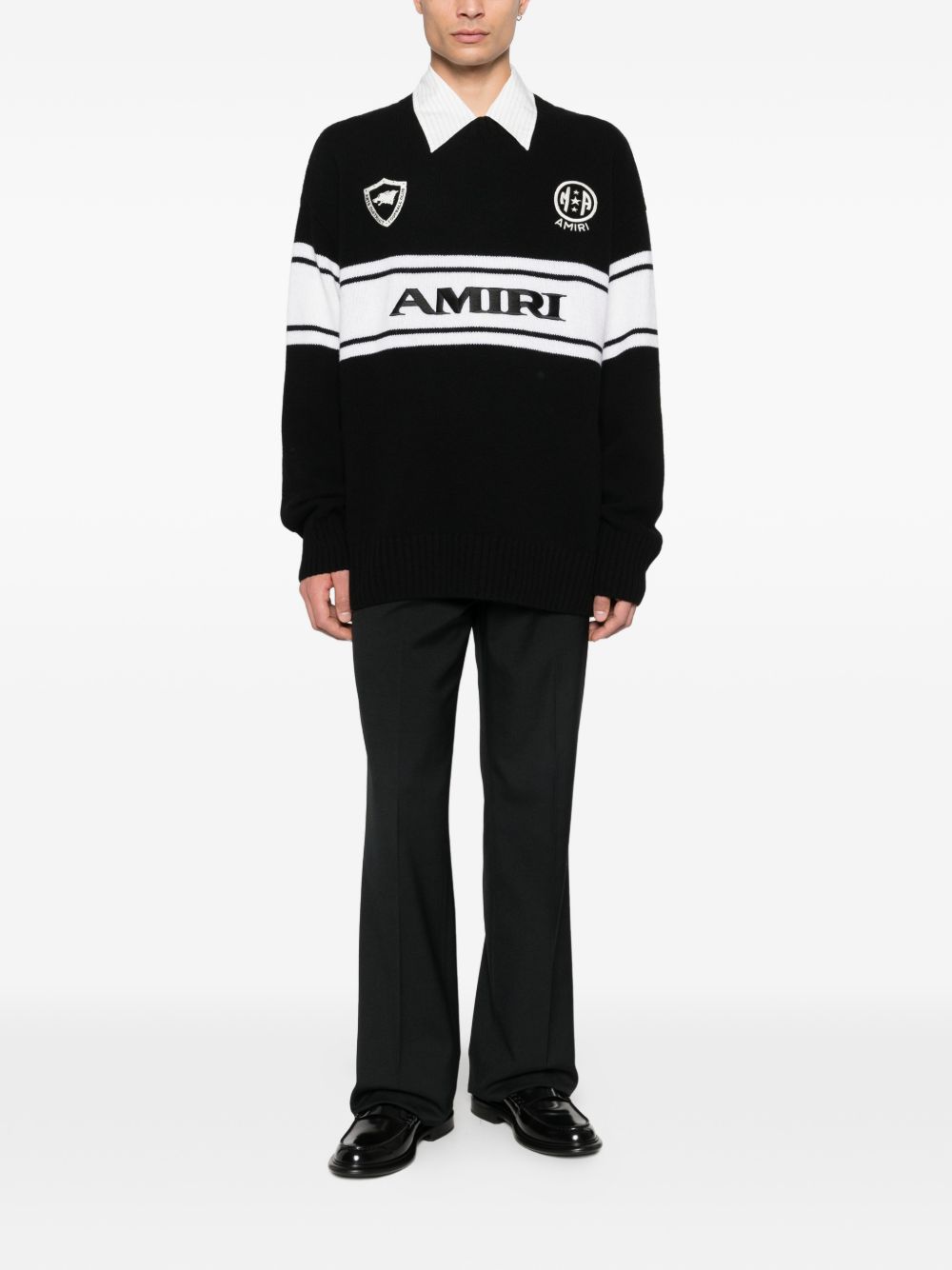 logo stripe sweater
