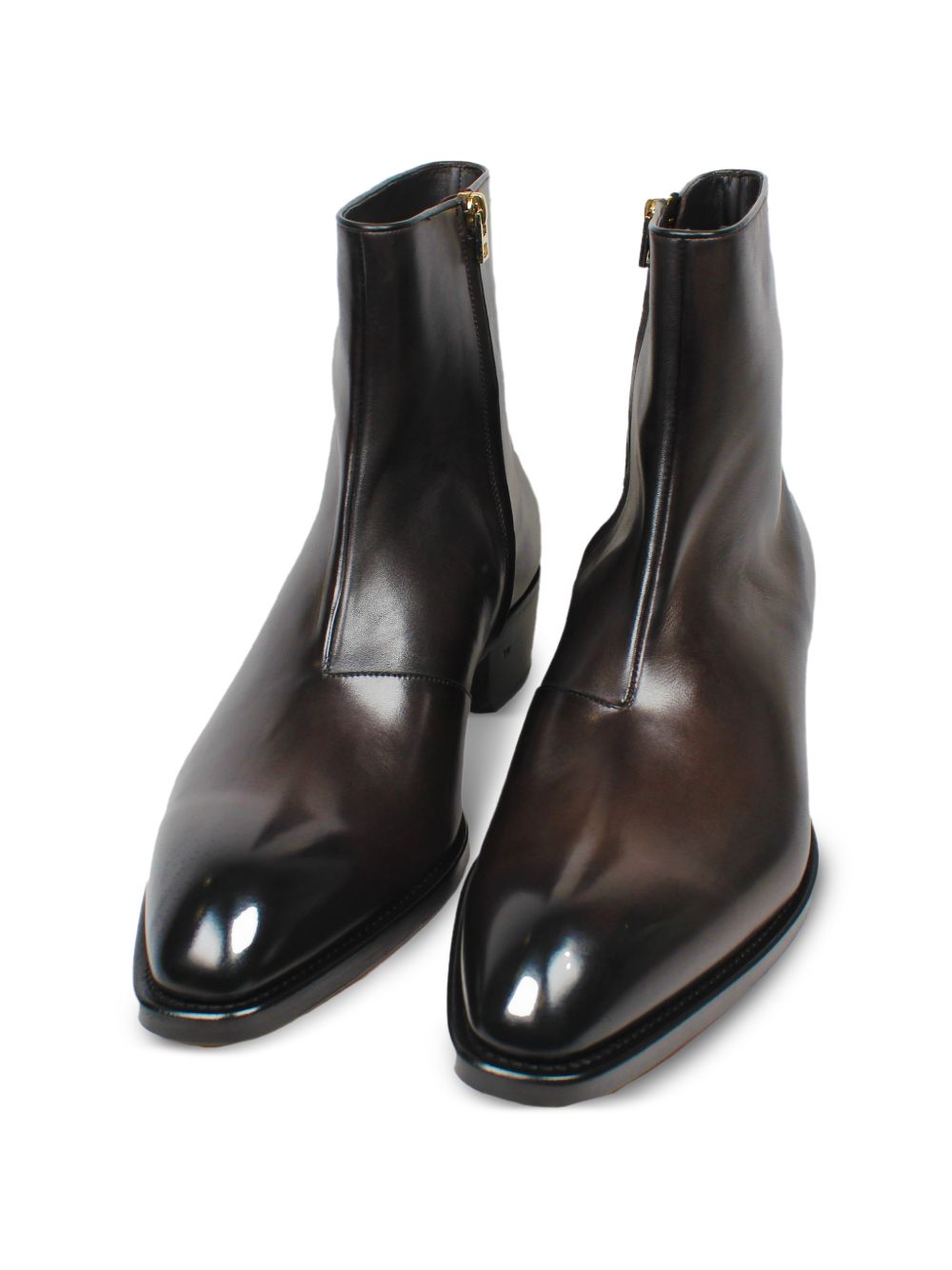 zip leather boots