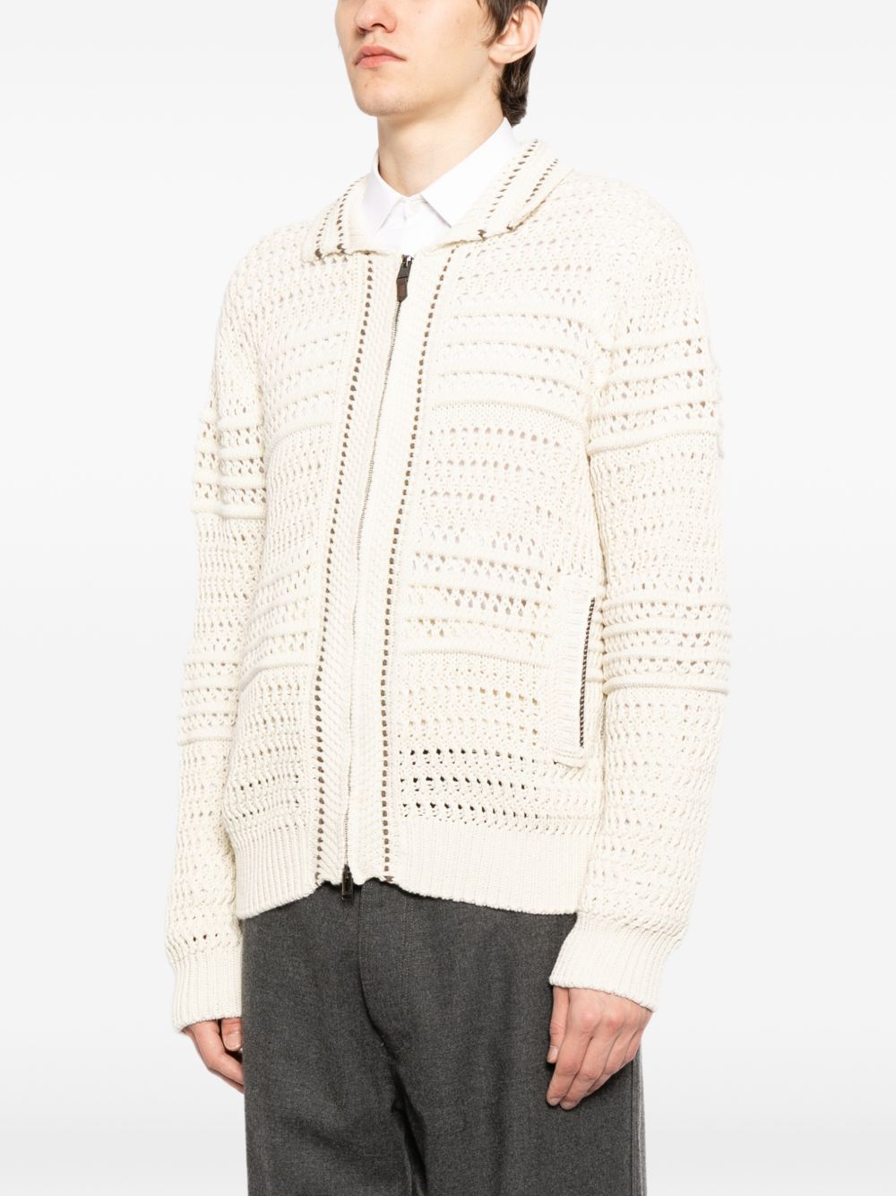 zip knitted cardigan