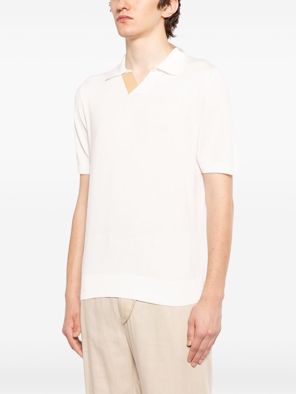 short-sleeve open collar polo shirt
