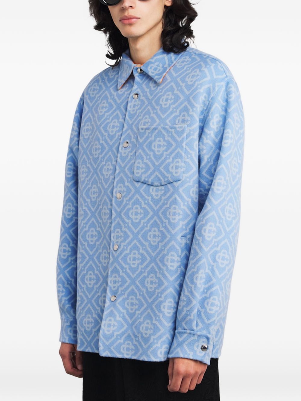 monogram-pattern shirt