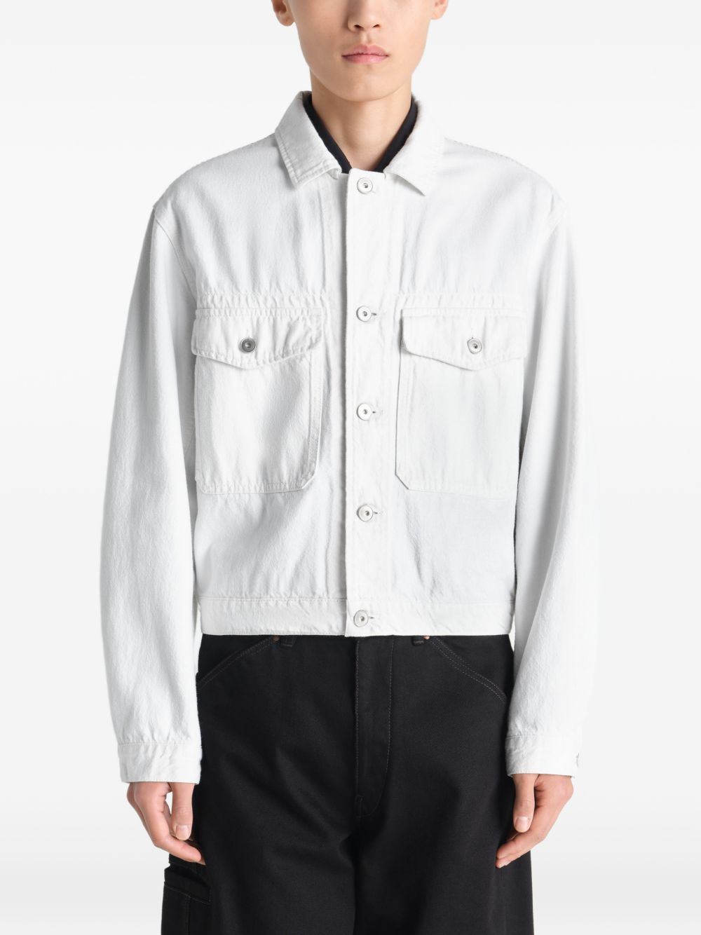 buttoned trucker jacket
