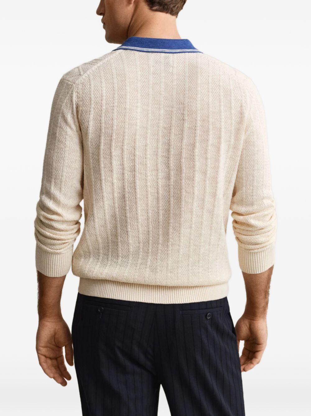 cable-knit polo shirt