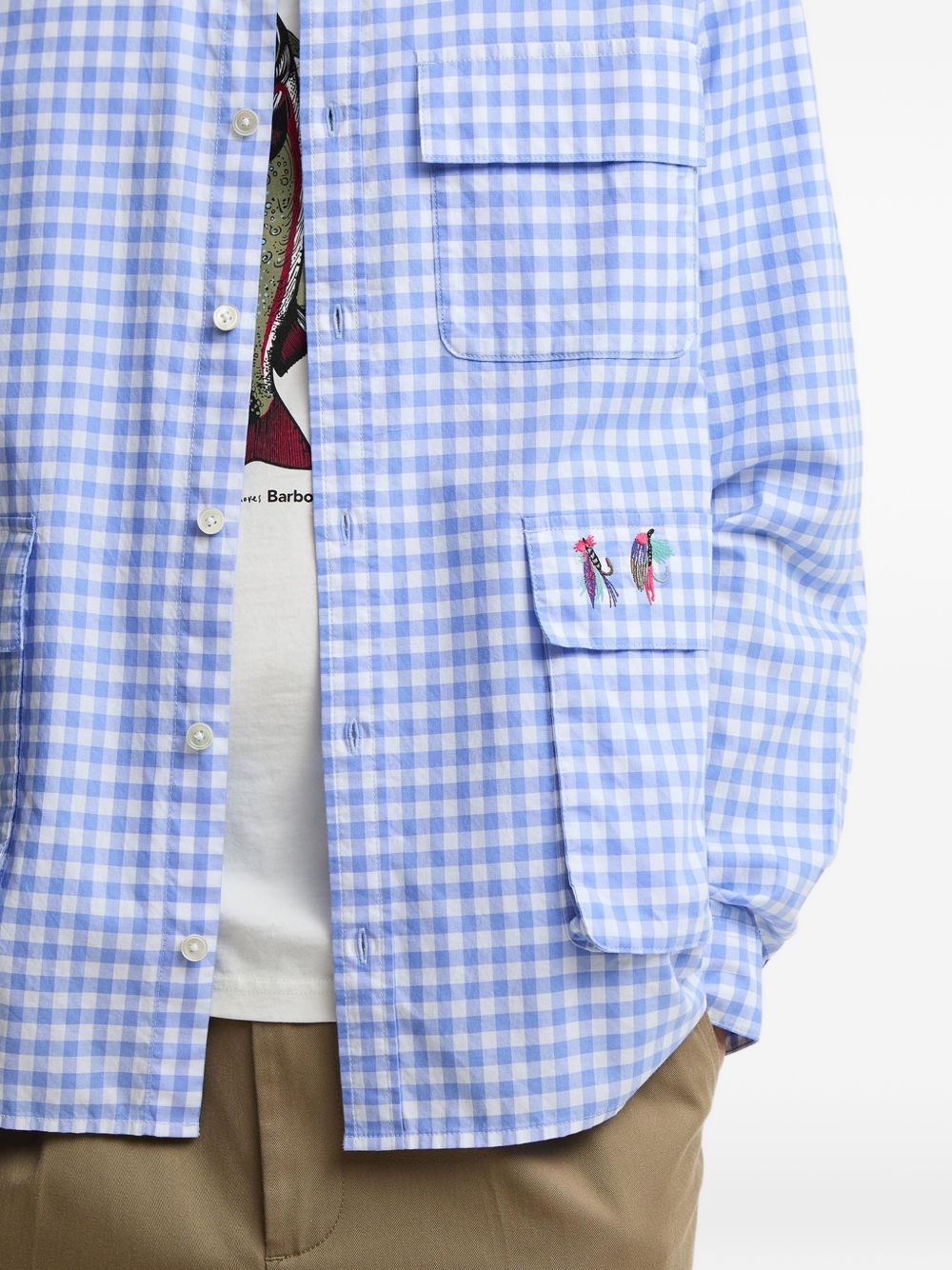 x Paul Smith gingham embroidered-detail shirt