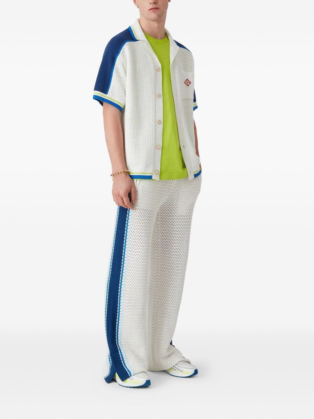side-stripe knitted trousers