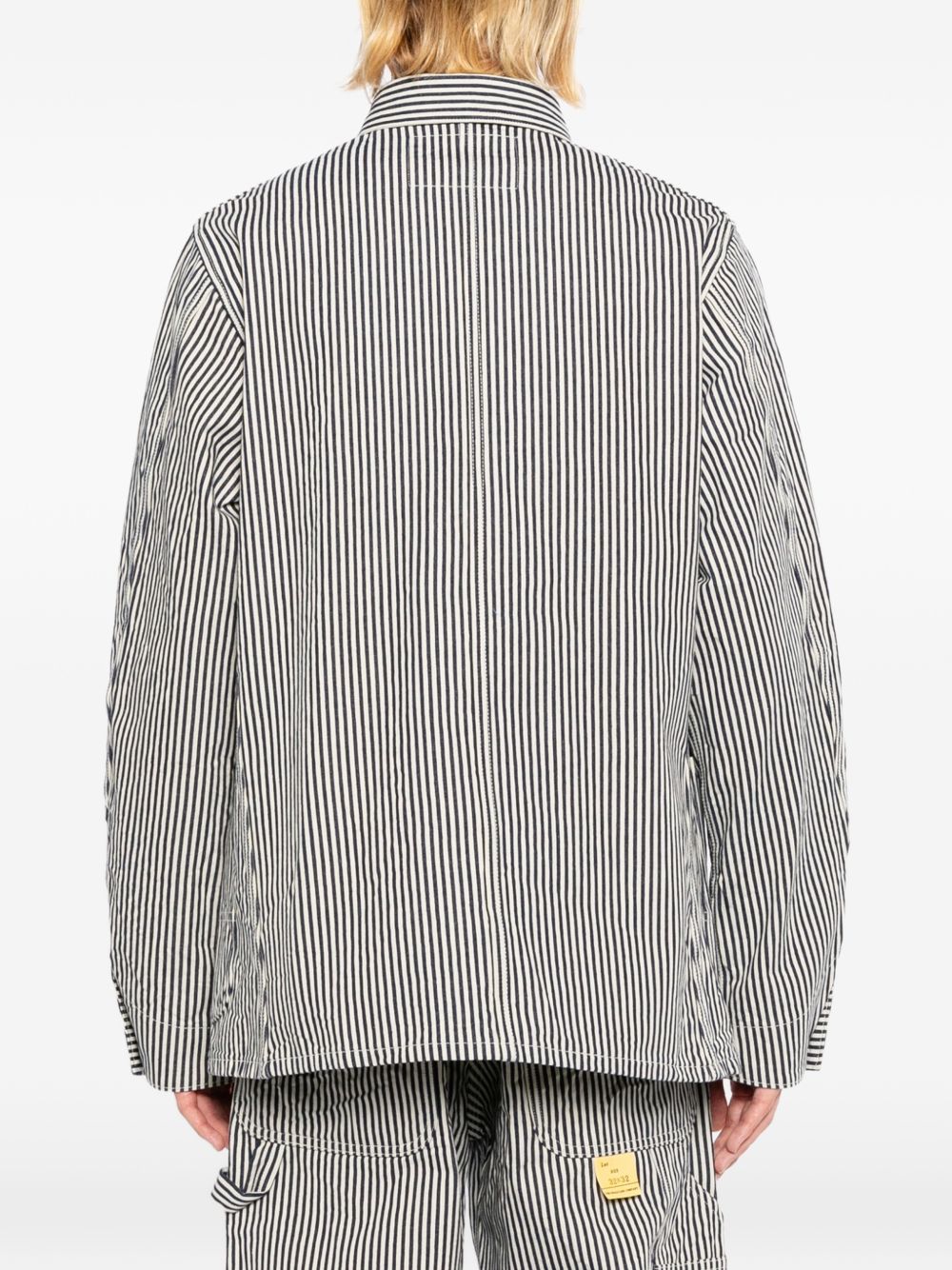 striped denim jacket