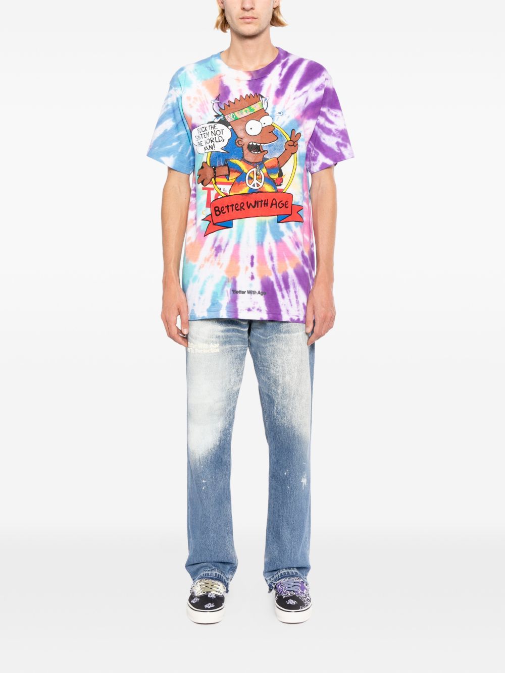 distressed faded jeans