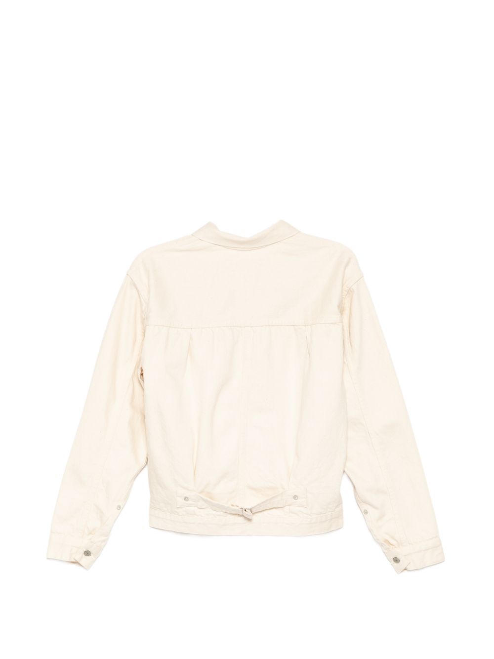 pleated-detail denim jacket