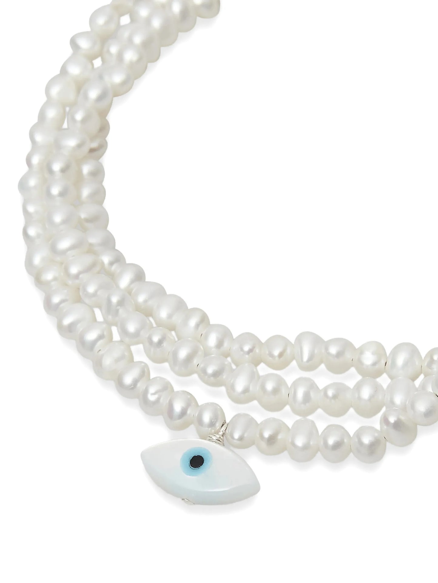 Eye-Pendant Pearl-Beaded Bracelets