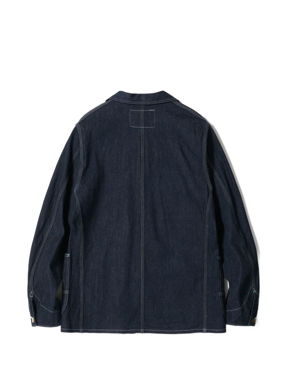contrast-stitch patch-pocket button-down denim jacket