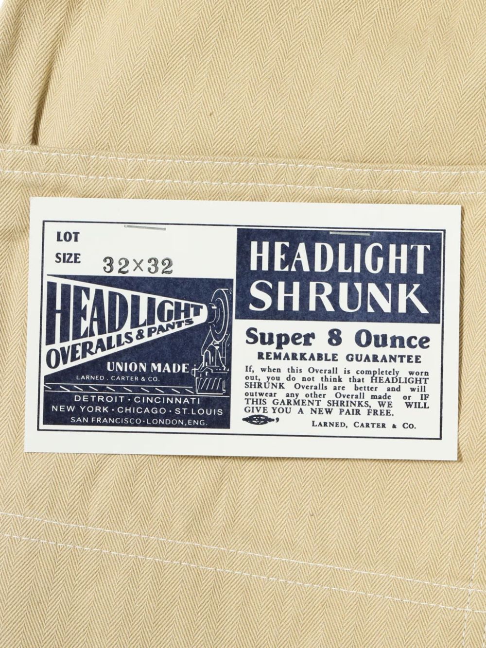 Headlight herringbone-pattern cotton trousers