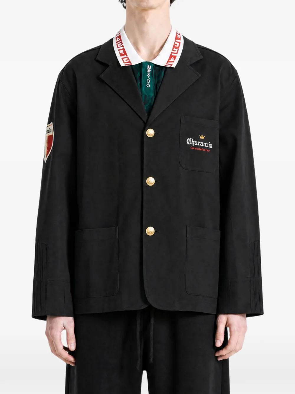 x Willy Chavarria Players logo-patch button-up blazer