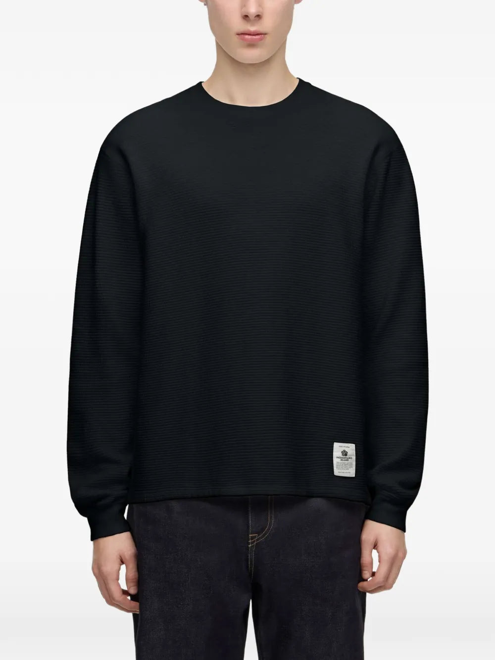 waffle-knit long-sleeve T-shirt