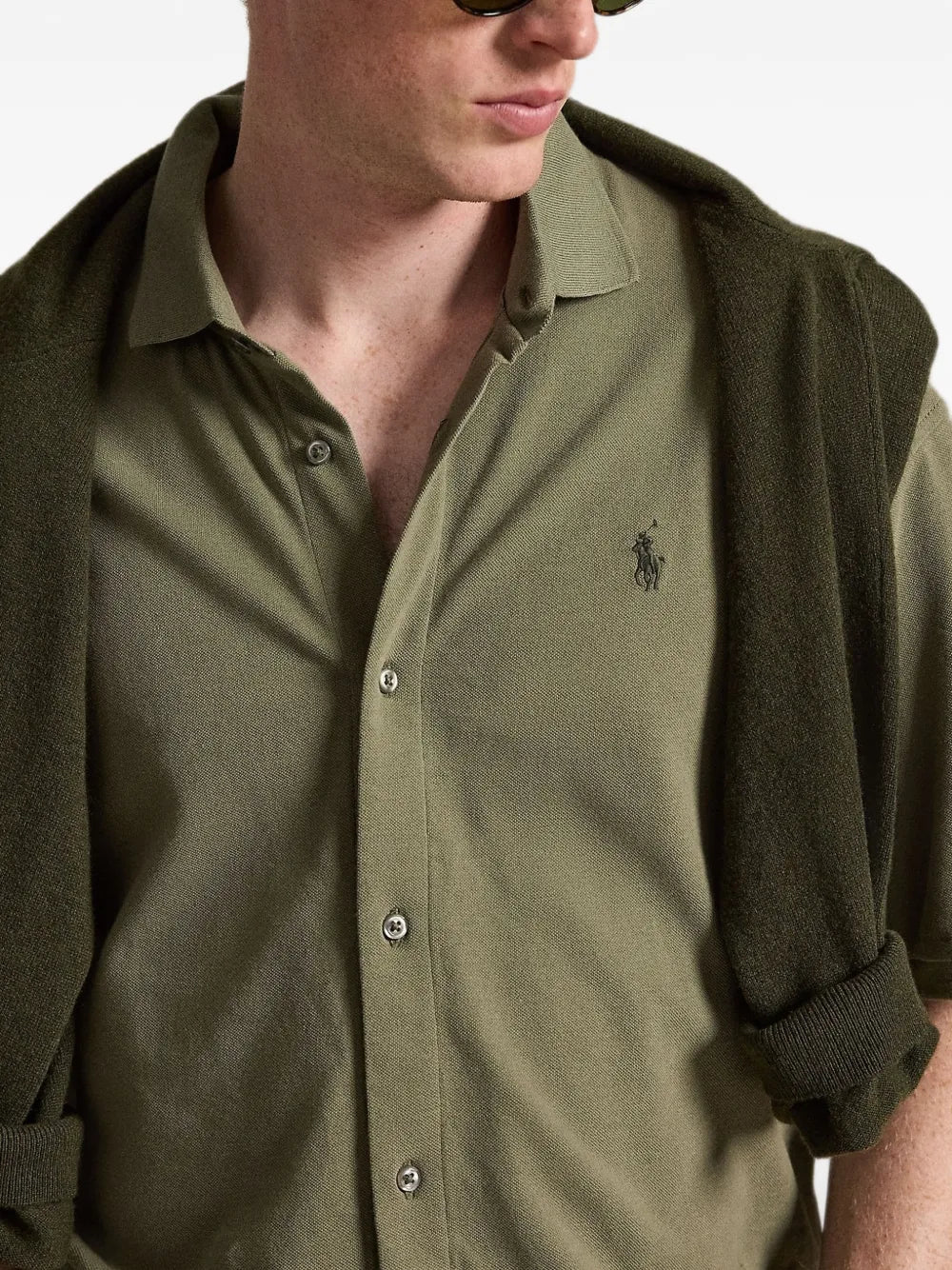 logo-embroidered short-sleeve shirt
