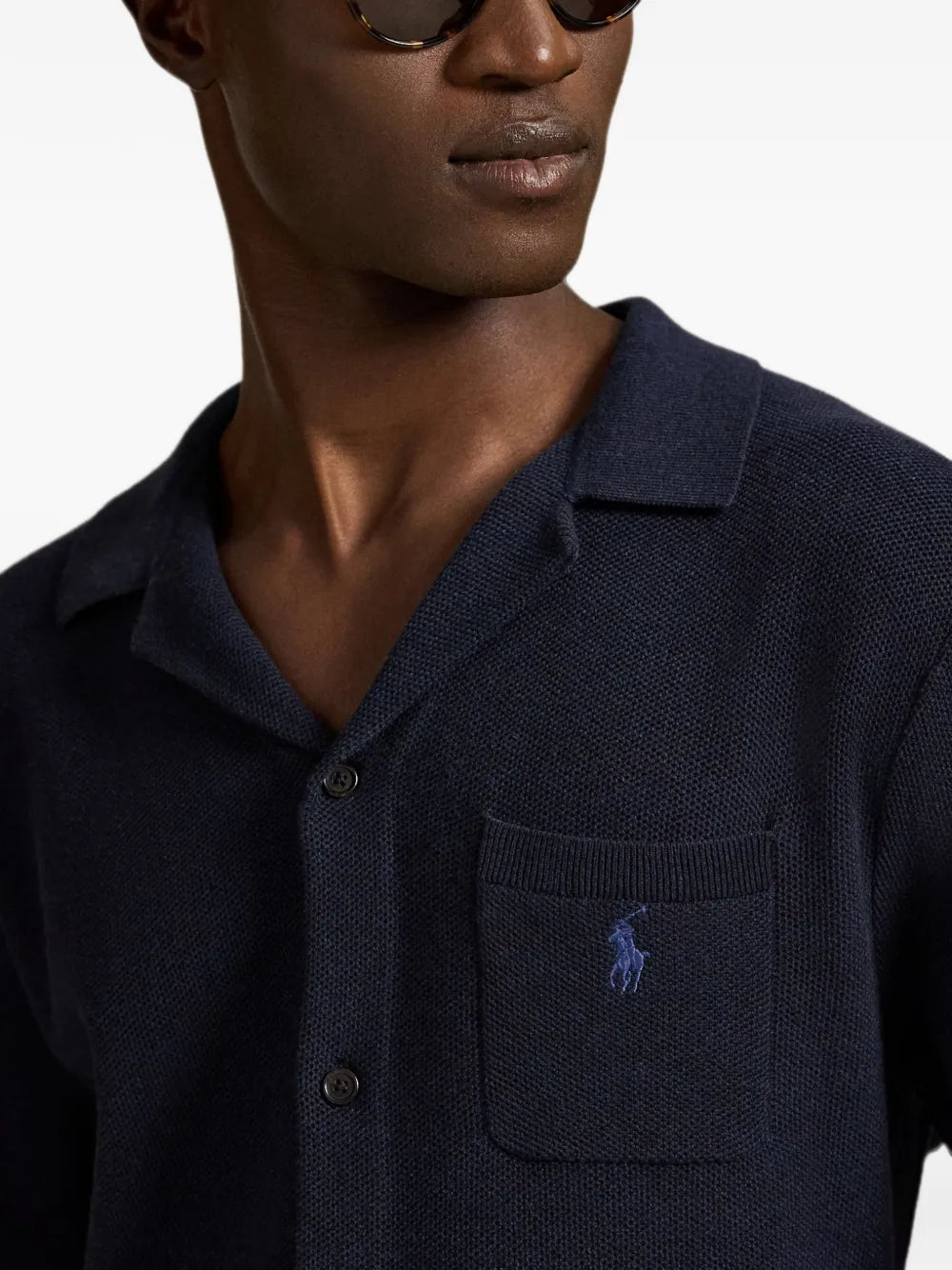 logo-embroidered button-up shirt