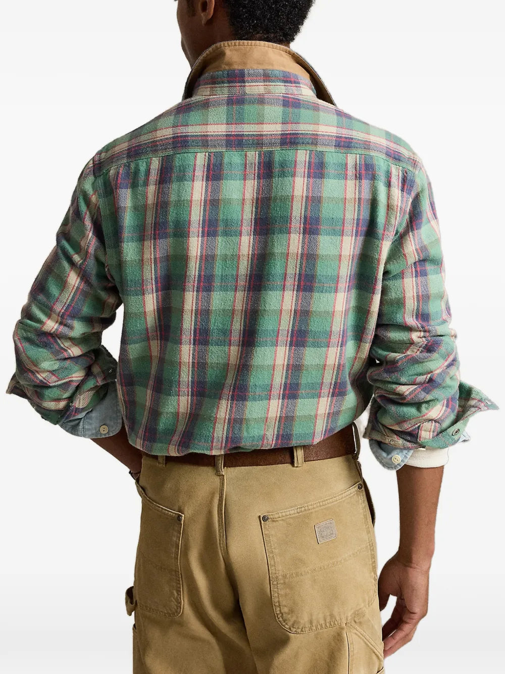 classic-fit plaid brushed flannel shirt