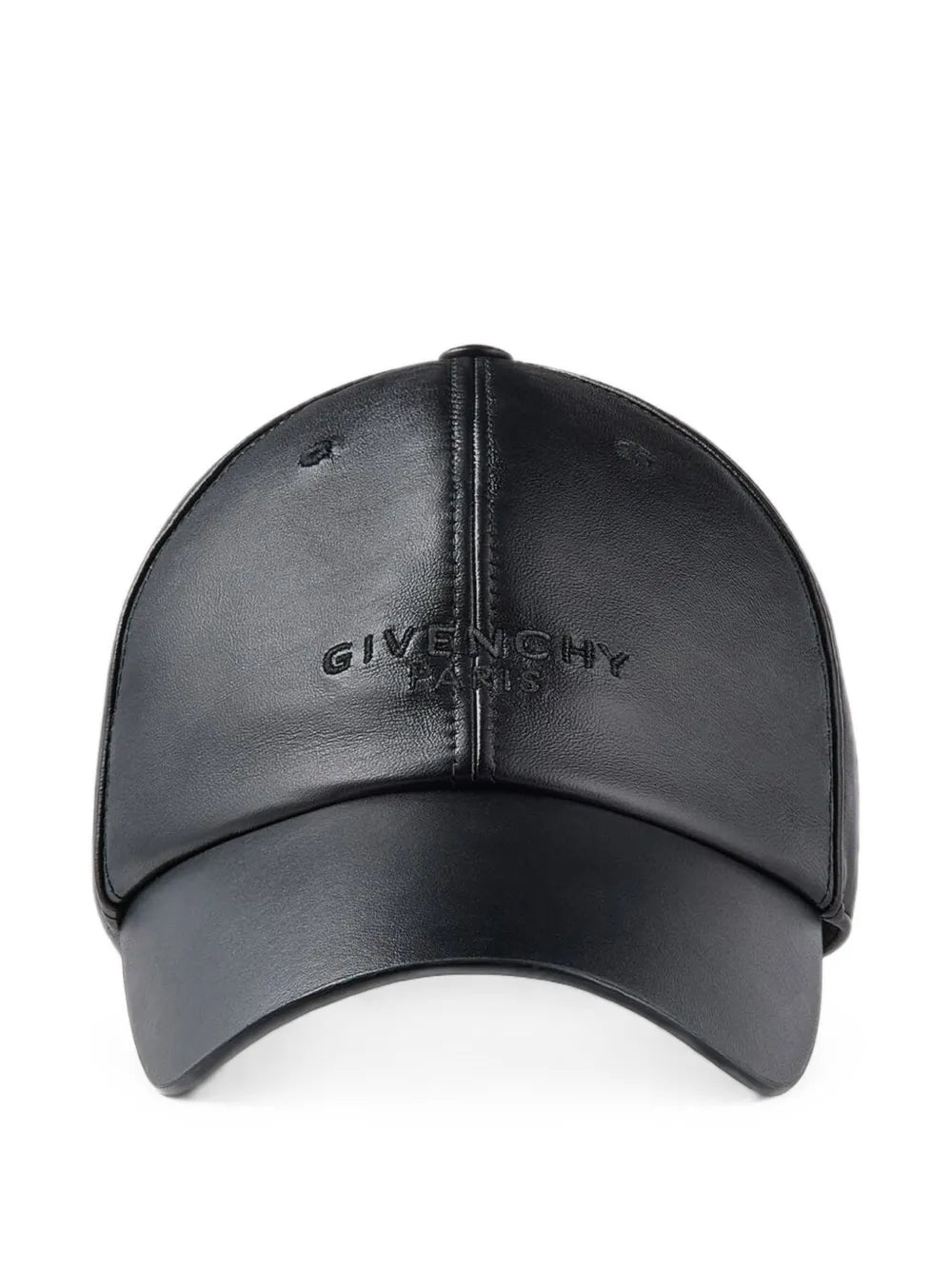 embroidered leather cap