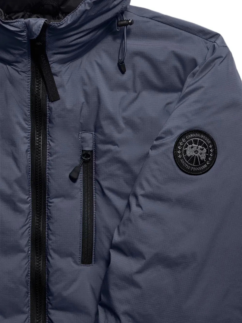 logo-patch hooded padded jacket