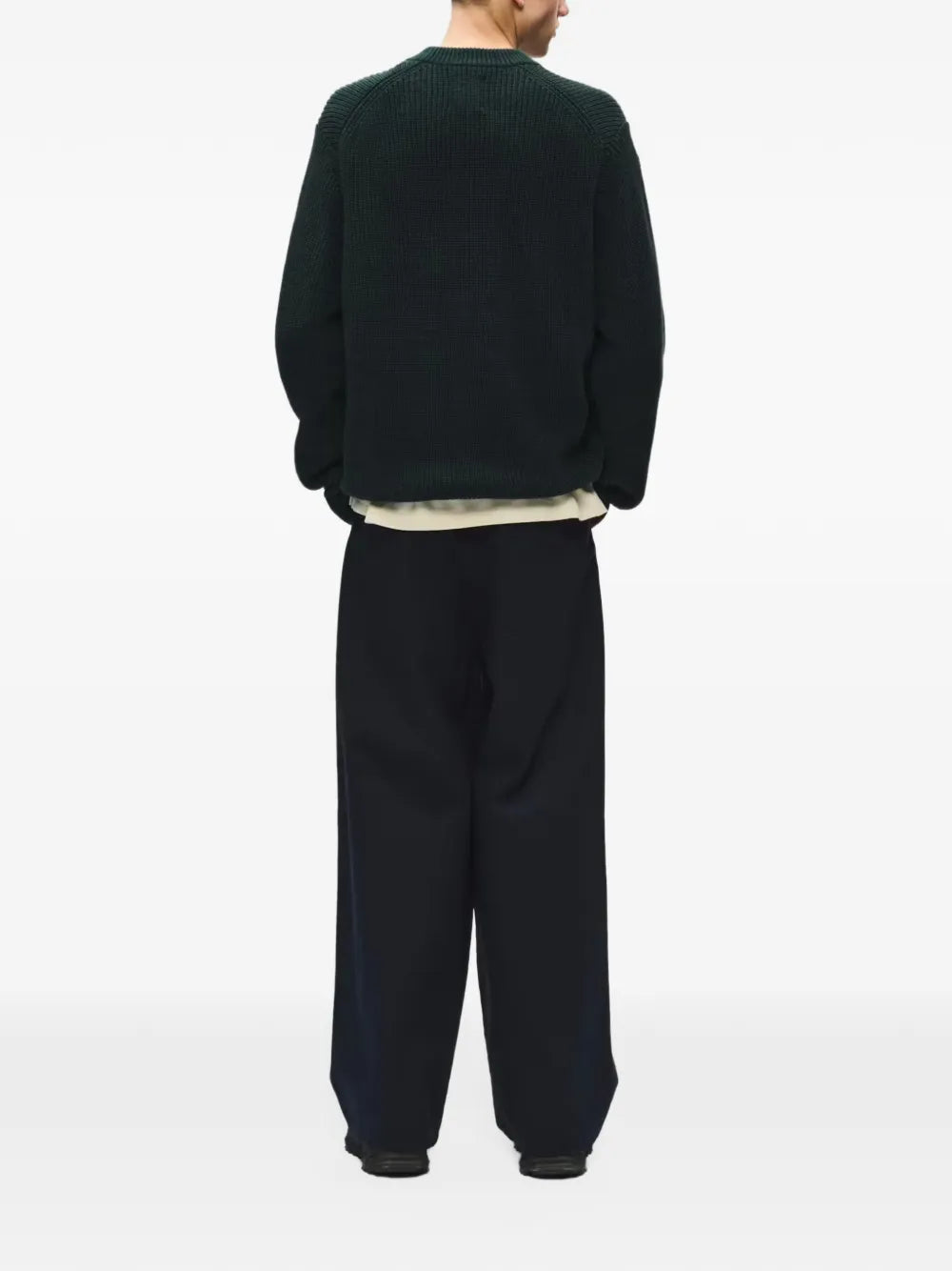 logo-patch ribbed-knit sweater